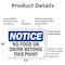 Signmission No Food Or Drink Beyond This Point, 24 in W x Rectangle, Plastic OS-2PACK-NS-P-1824-L-14588 - alternate 8